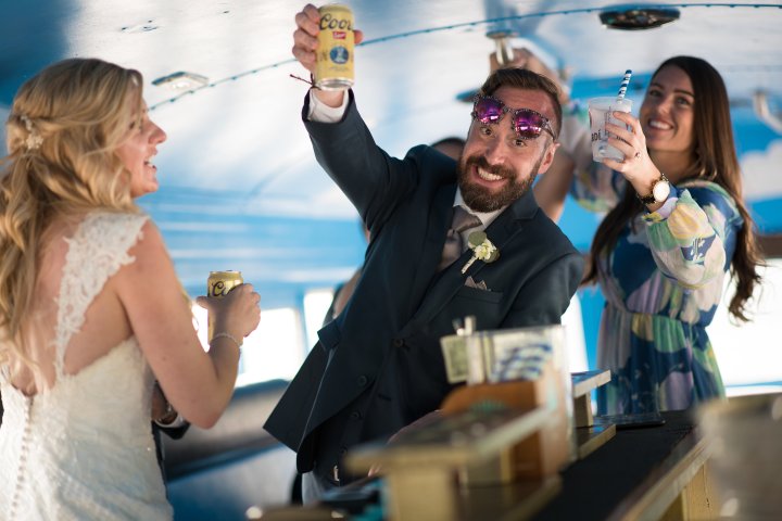 a group of people standing next to a woman